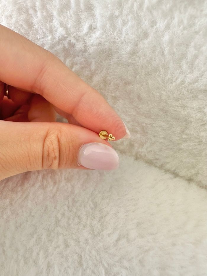 Piercing 3 minis boules, doré