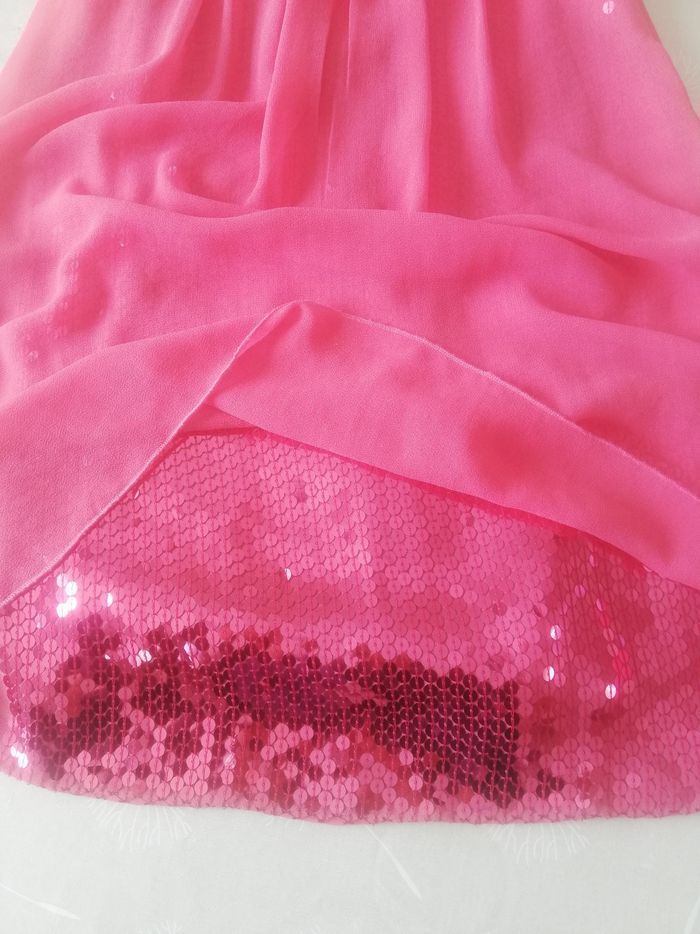 Robe manches courtes rose avec doublure sequins Lisa Rose 10 ans - photo numéro 3