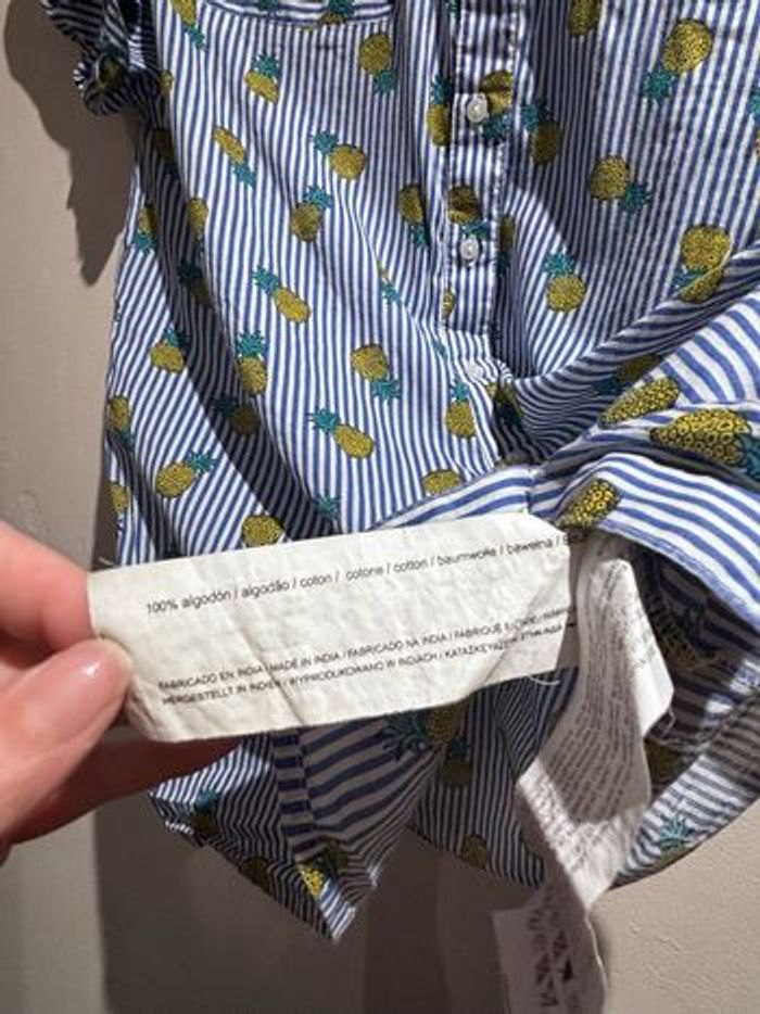 Chemise manches courtes ananas 100% coton - photo numéro 9