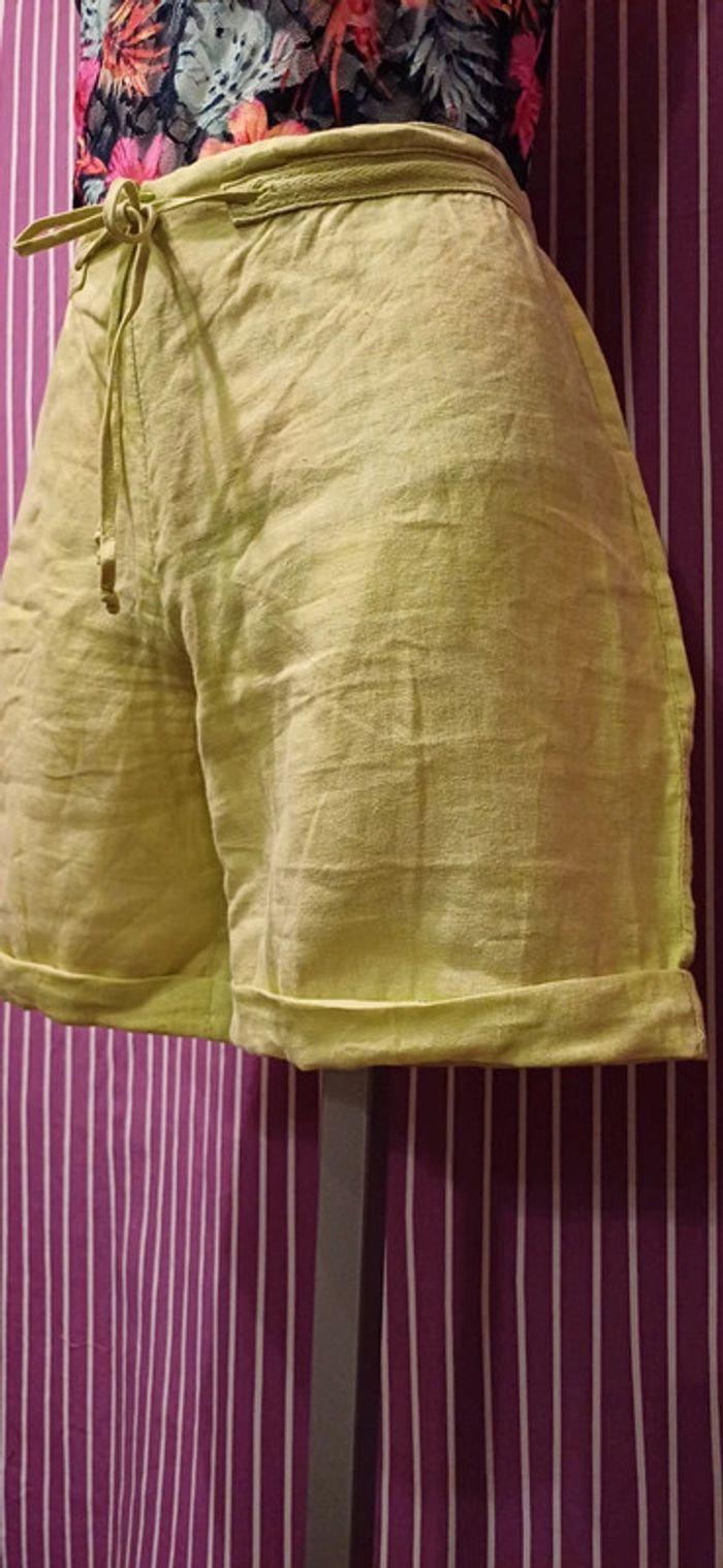 Shorts en lin taille haute 💚 - photo numéro 3