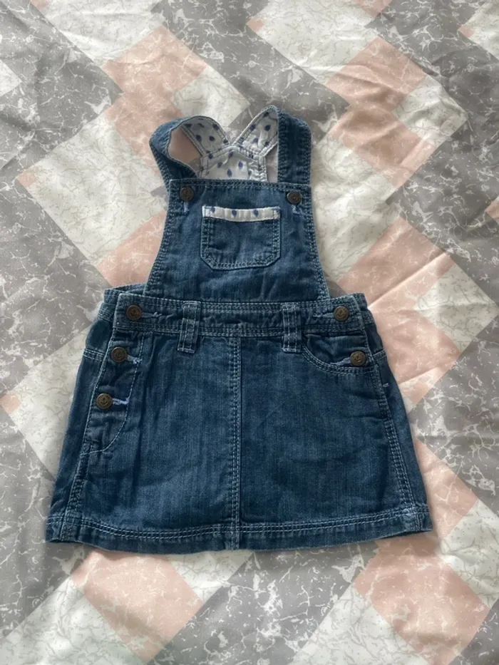 Robe salopette jeans fille