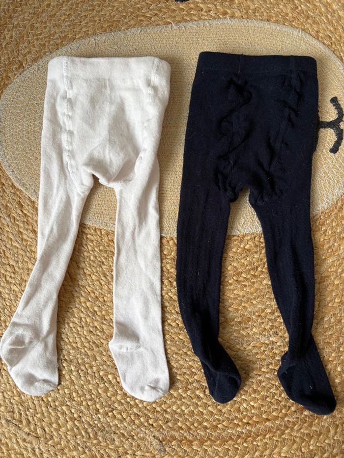 Lot 2.collants blanc bleu marine TAO Tape à ll’oeil 18 / 20 - photo numéro 2