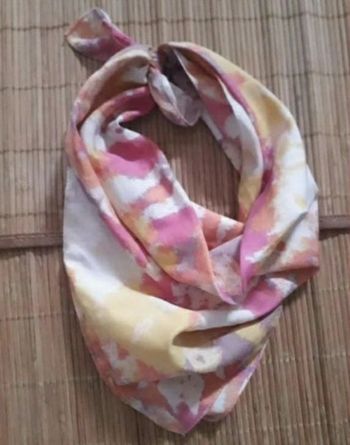 Foulard carré rose & crème - Pimkie
