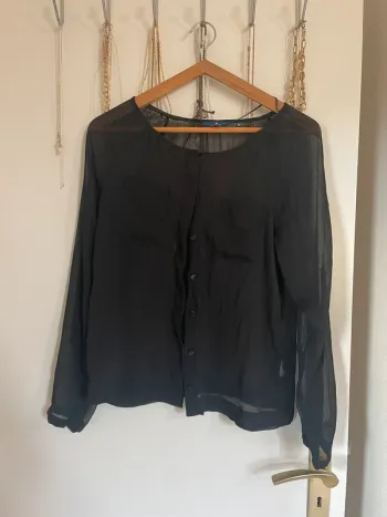 Blouse noir transparente