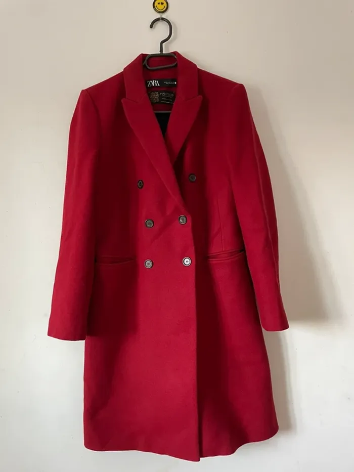 Manteau en laine Zara collection manteco à boutonnage croisé taille M - photo numéro 8