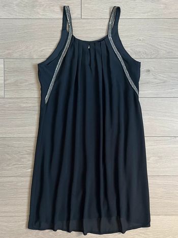 Robe noire en crêpe avec doublure Promod T-36