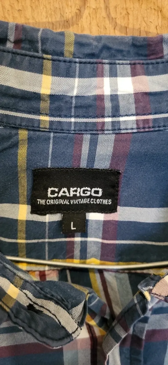Chemise à carreaux bleu Cargo homme taille L – style casual - Très bon état - photo numéro 5