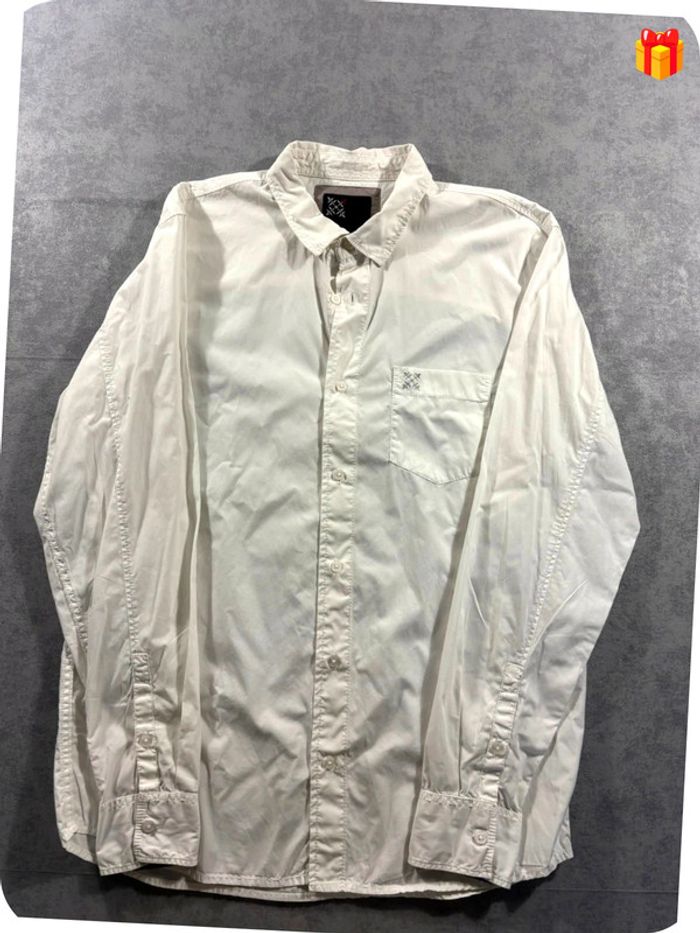 Chemise Vintage Oxbow logo brodé blanche - L