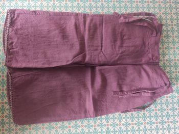 Pantalon Lin coton perles violet 4 ans