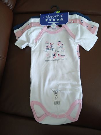 lot 4 bodies fille manches courtes absorba 86 cm 24 mois 