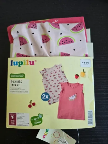 lot de 2 Tee-shirt rose Lupilu