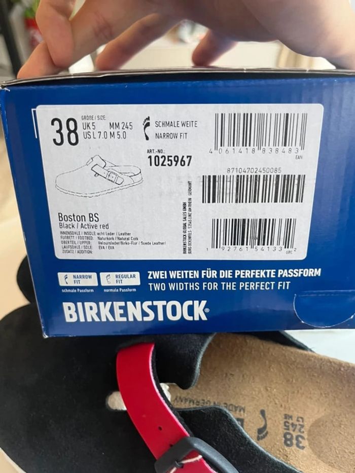 Birkenstock Boston Bs Noir Rouge 38 - photo numéro 5
