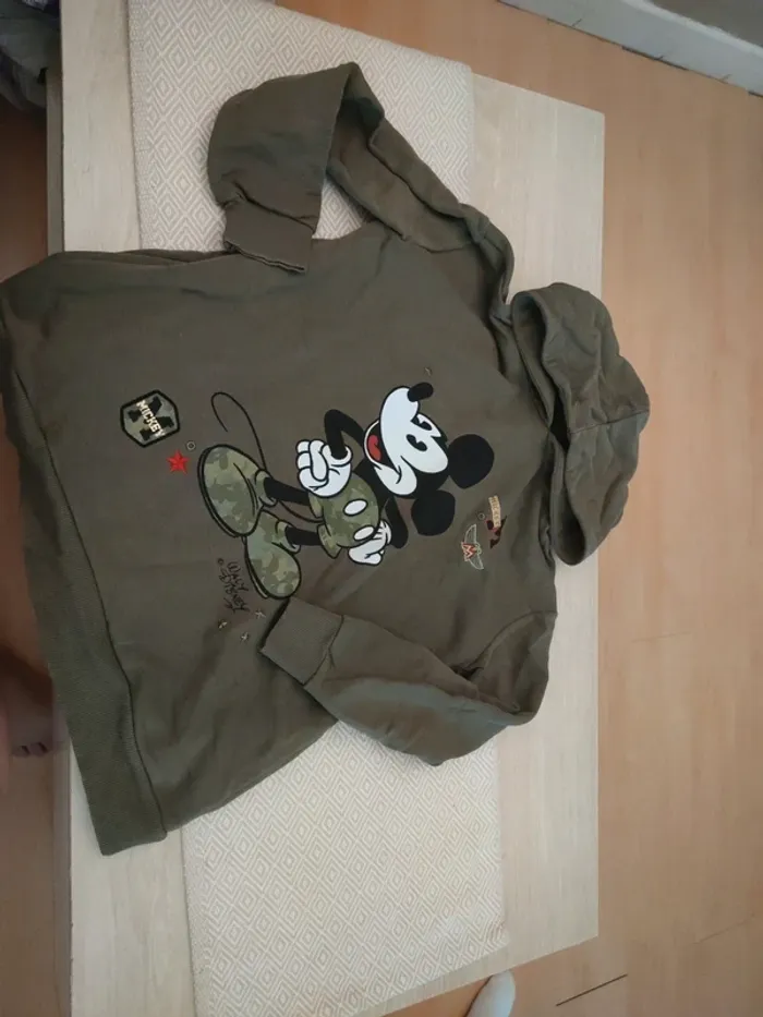 Sweat Disney Mickey kaki 12 ans