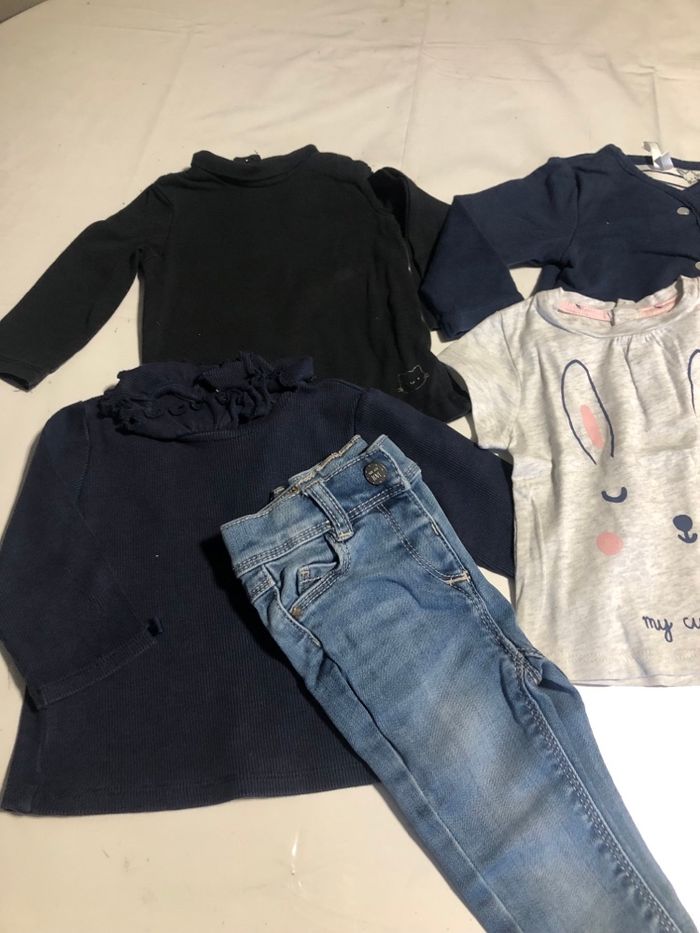 Leggings jeans t-shirt gilet fille 6 mois le lot - photo numéro 4