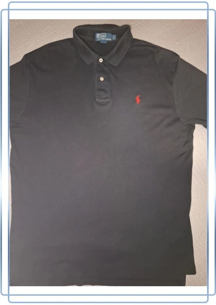 Polo Ralph Lauren noir - taille L - 100% coton- brodé (31) - photo numéro 6