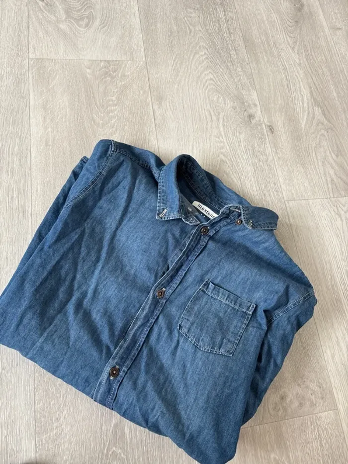 Chemise en jean 14 ans bleu - photo numéro 3