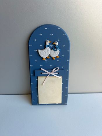 Bloc-notes mural déco campagne bleue, 26 x 12 cm