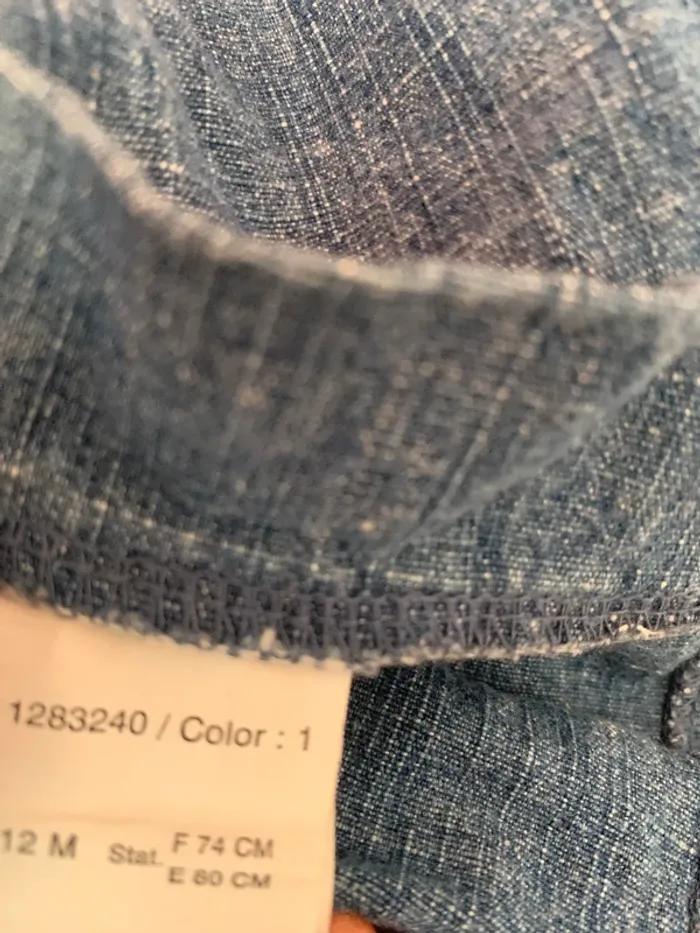 Robe en jean bébé fille à bretelles – 12 mois - photo numéro 4