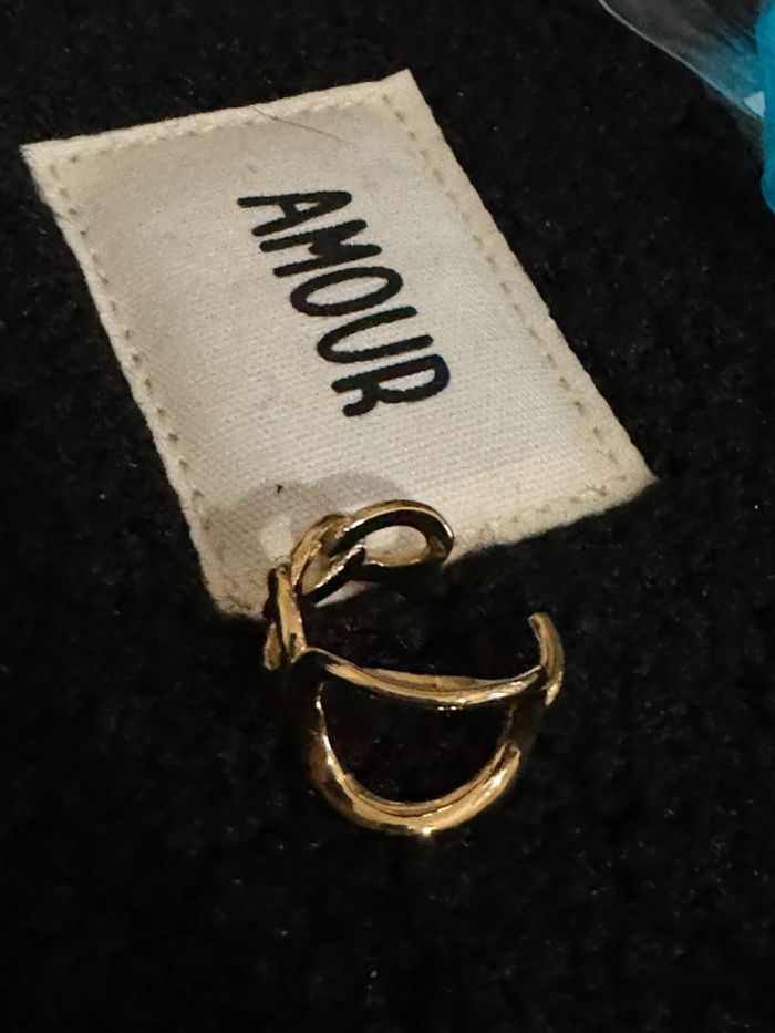 Bague mi jonc mi chaîne épaisse carré acier inoxydable or réglable - photo numéro 3