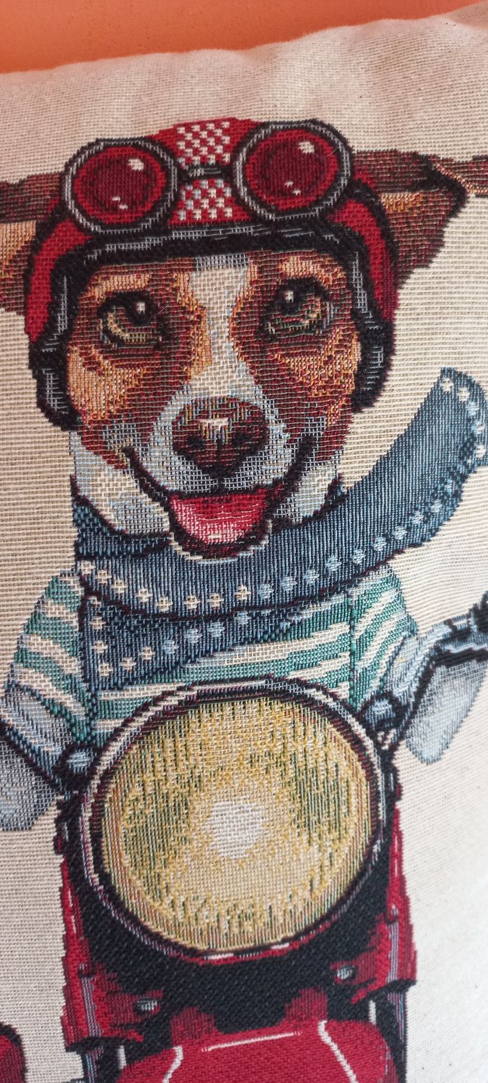 Coussin neuf chiens en balade - photo numéro 2