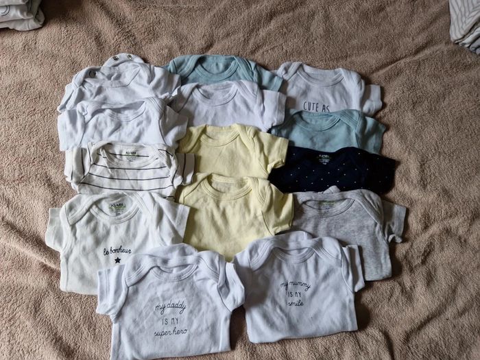 Lot de 14 bodys manches courtes