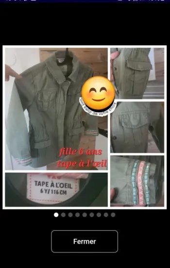 Veste kaki tape à l’œil 6 ans fille