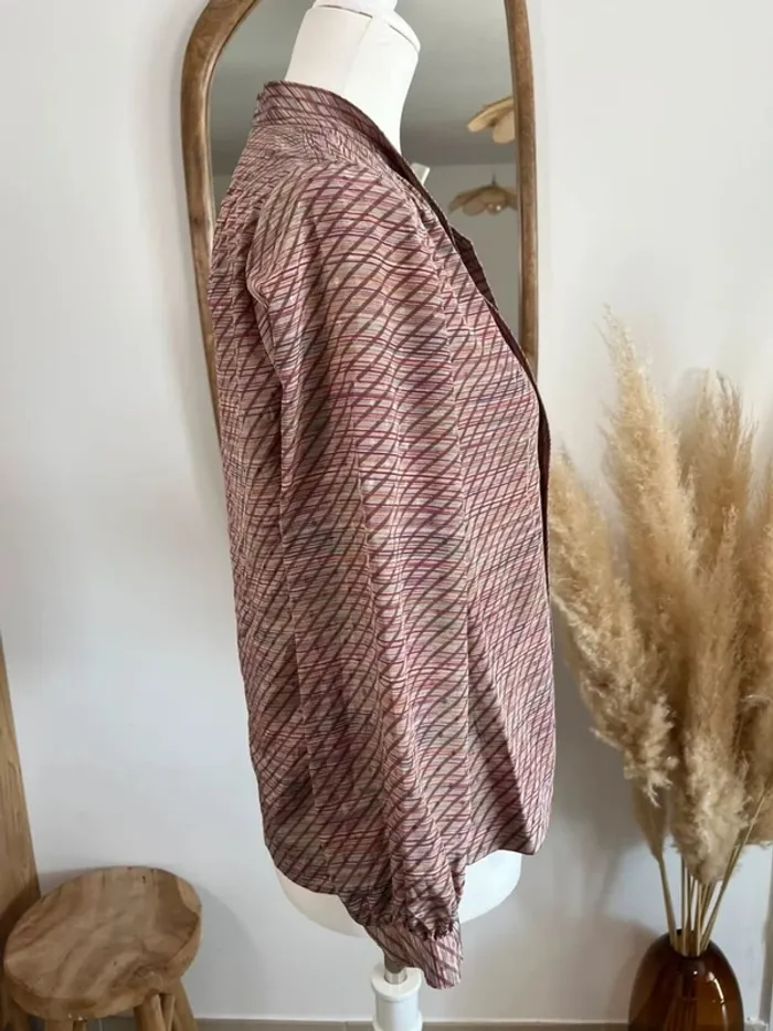 Blouse rayée rosé vintage japonais - photo numéro 4