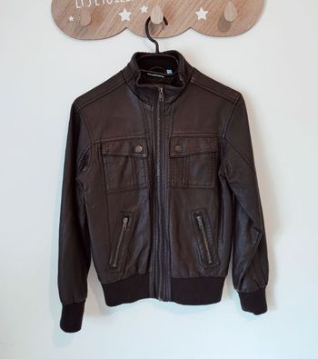 🦎 Blouson en similicuir - Marron - NKY - 10 ans 🦎