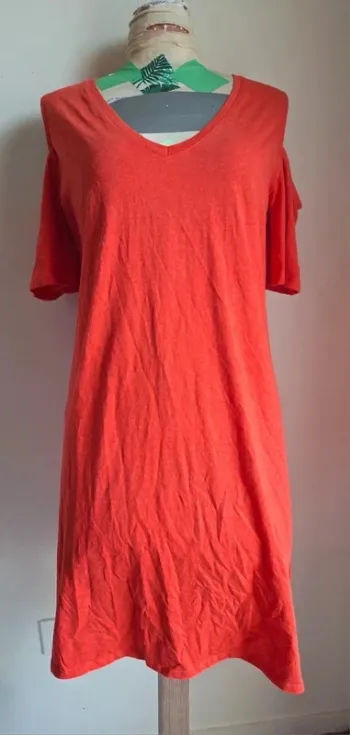 Robe Kiabi orange fluide, confort et légèreté, très bon état, taille XL