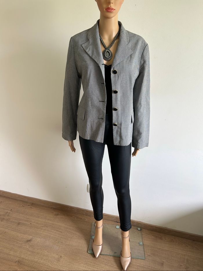 Blazer vichy noir et blanc La City taille 3 jamais porté - photo numéro 3
