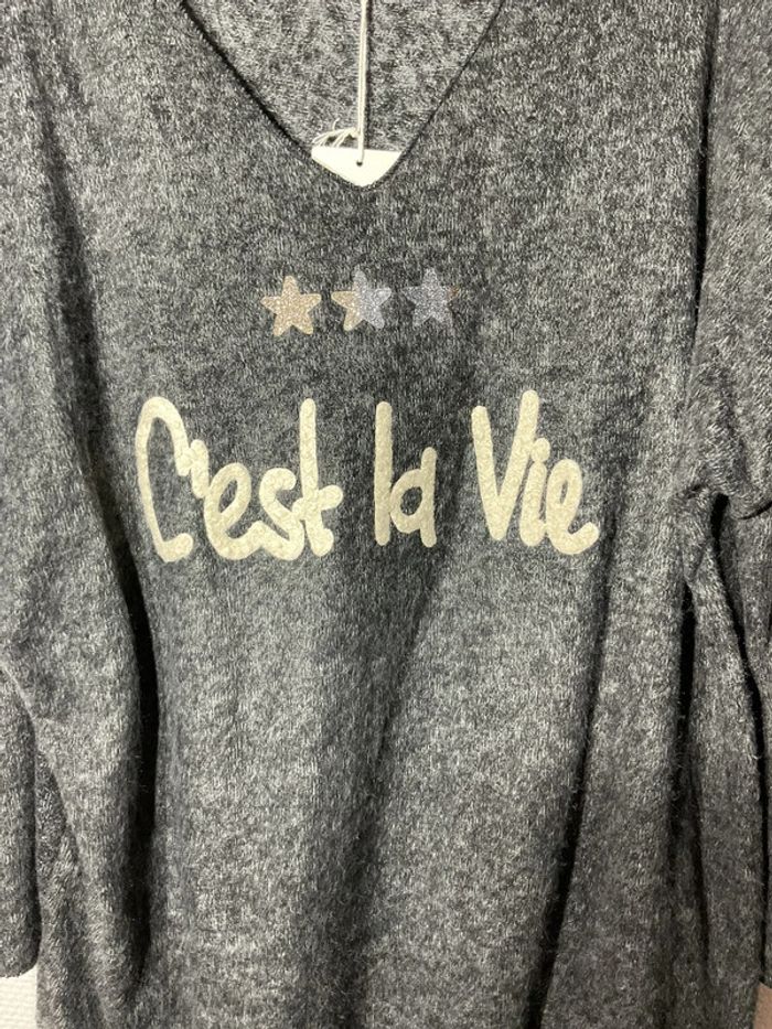 Pull « c’est la vie » femme taille unique (38-44)- nos- neuf avec étiquette - photo numéro 2