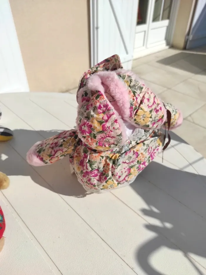 Peluche lapin rose - photo numéro 2