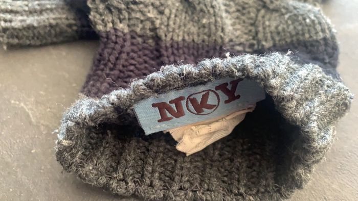 Gants en laine 7/8 ans gris/bleu - photo numéro 3