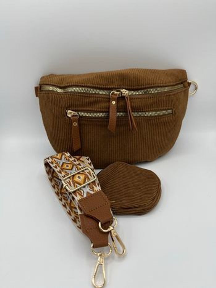 Sac banane bandoulière velours