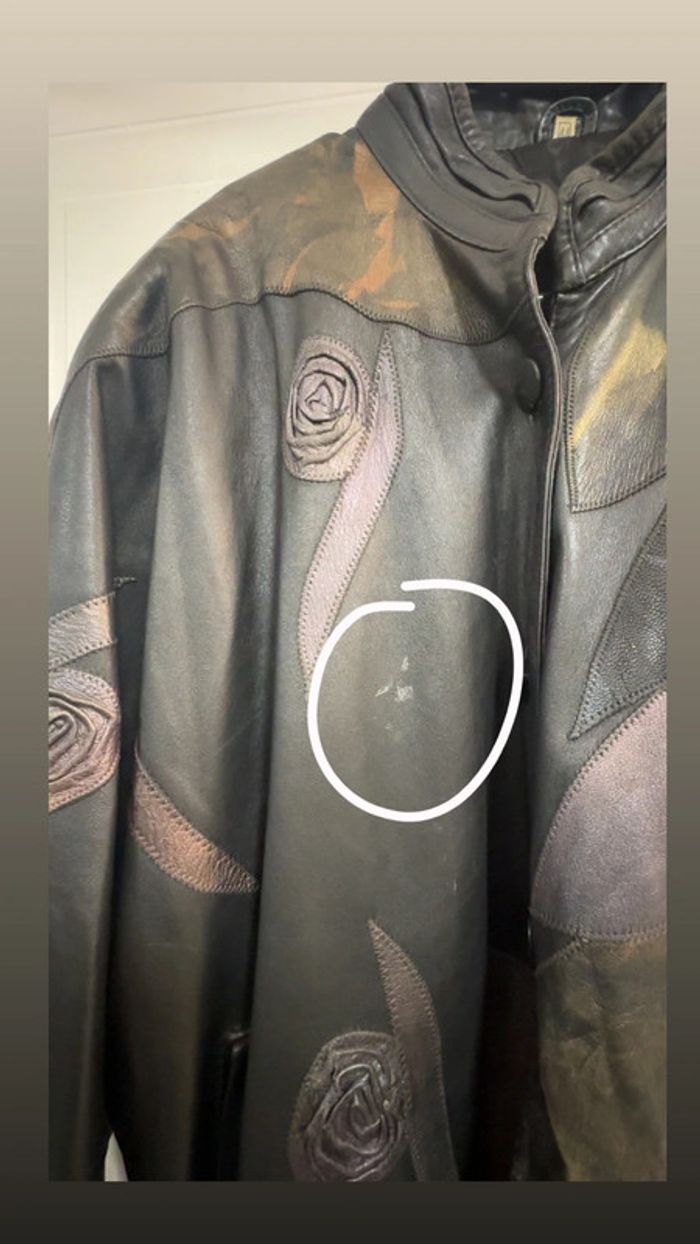 Manteau en Cuir Vintage taille 44 - photo numéro 5
