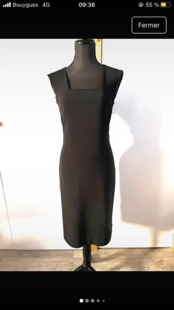 Robe noire col carré taille 36 S mango