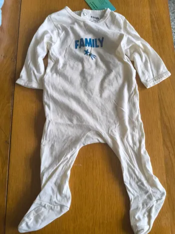 306392 pyjama fin crème garçon 3 mois kiabi "family"