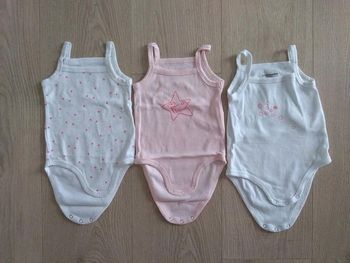 Lot de 3 bodies à bretelles Vertbaudet 6 mois