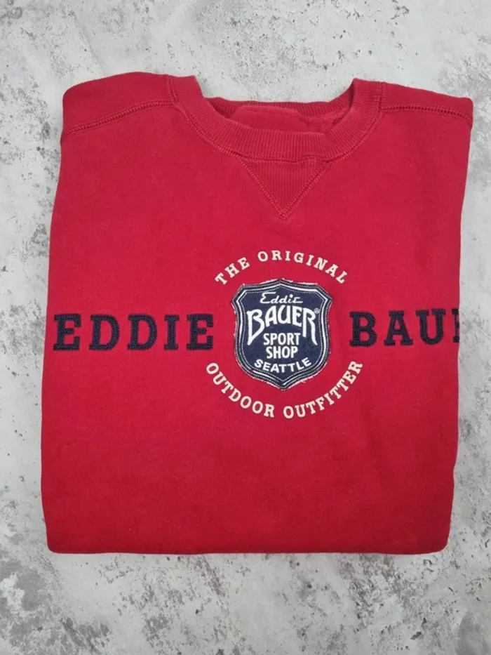 Sweat col rond Eddie Bauer rouge – Taille M Homme - photo numéro 2