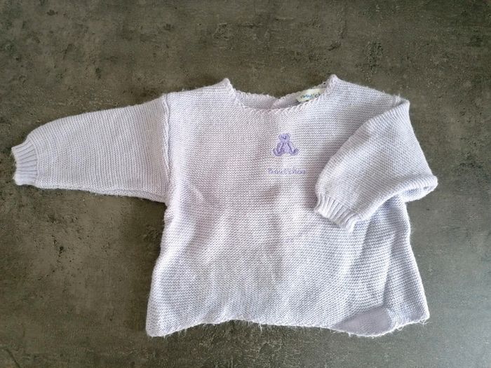 Pull violet bout'chou 1-3 mois