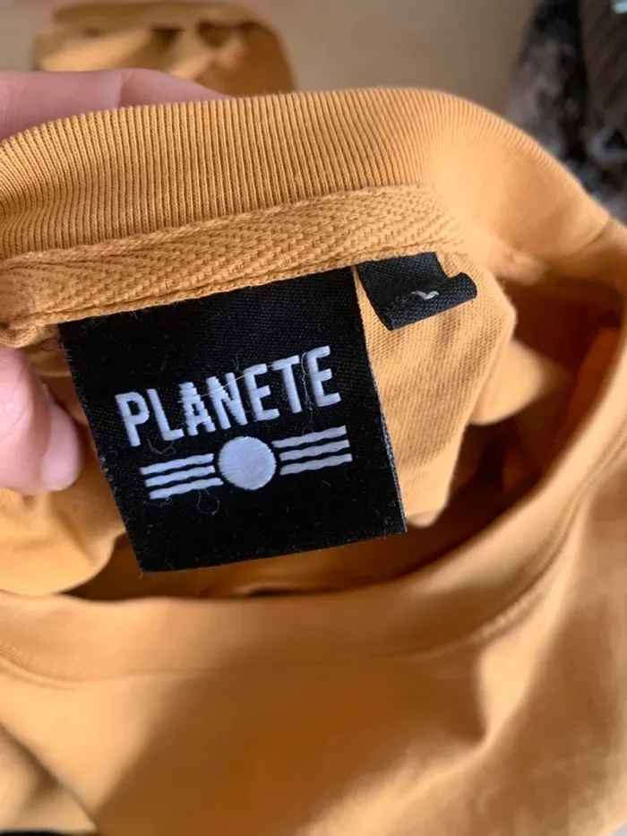 👕 Haut homme manches longues jaune – Planète – Taille L - photo numéro 6