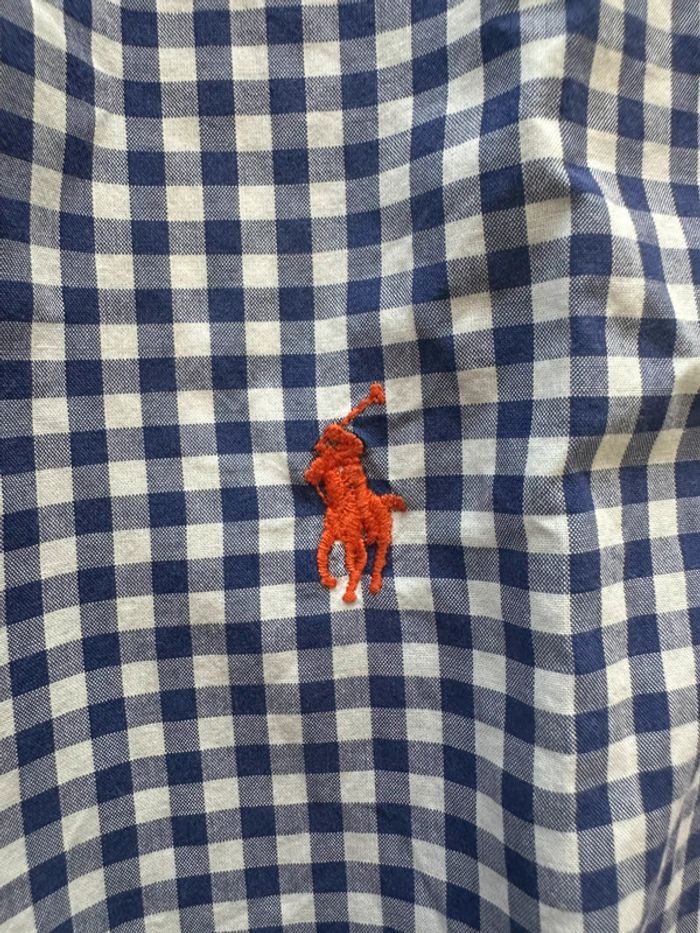 Chemise Ralph Lauren à carreaux bleu marine et blanc – Logo rouge - photo numéro 5