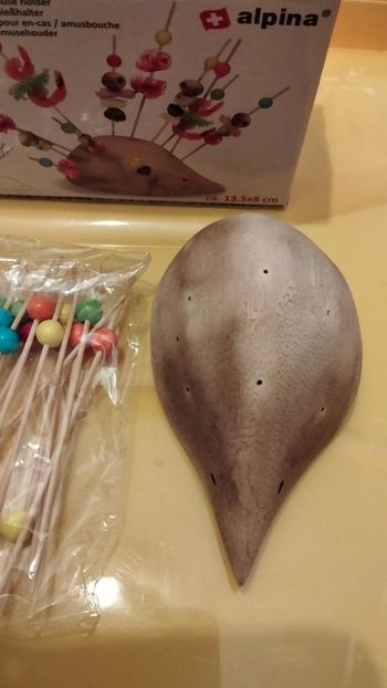 Porte apéritif hérisson en bois 