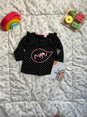 Tee shirt manches longues noir 6 mois tex