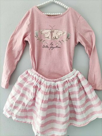 4 ans fille ensemble t-shirt et jupe