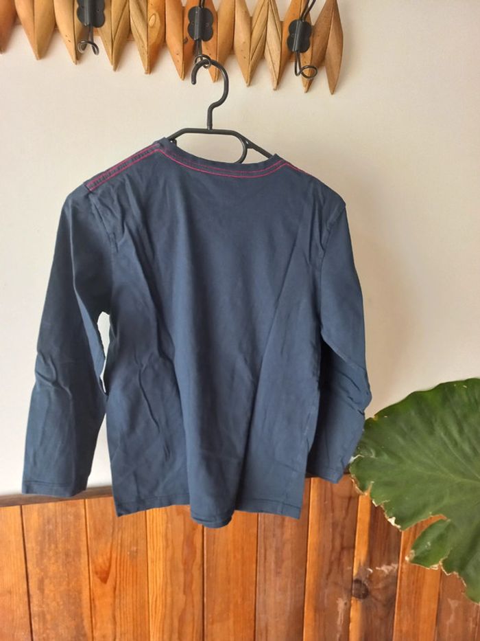 Tee-shirt manches longues bleu - photo numéro 3