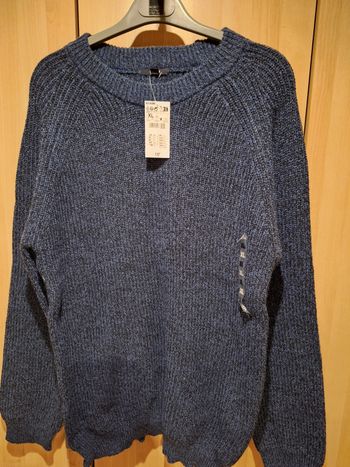 Pull bleu marine chiné neuf Kiabi XL