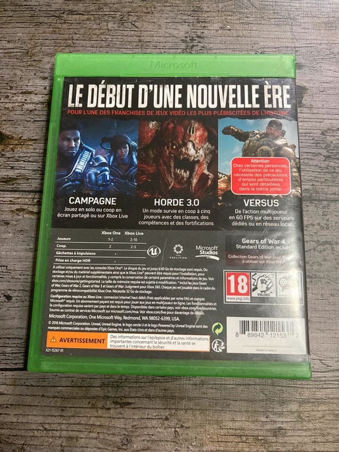 Boîte seule Xbox one Battlefield 2042 Gears of War 4 - photo numéro 7