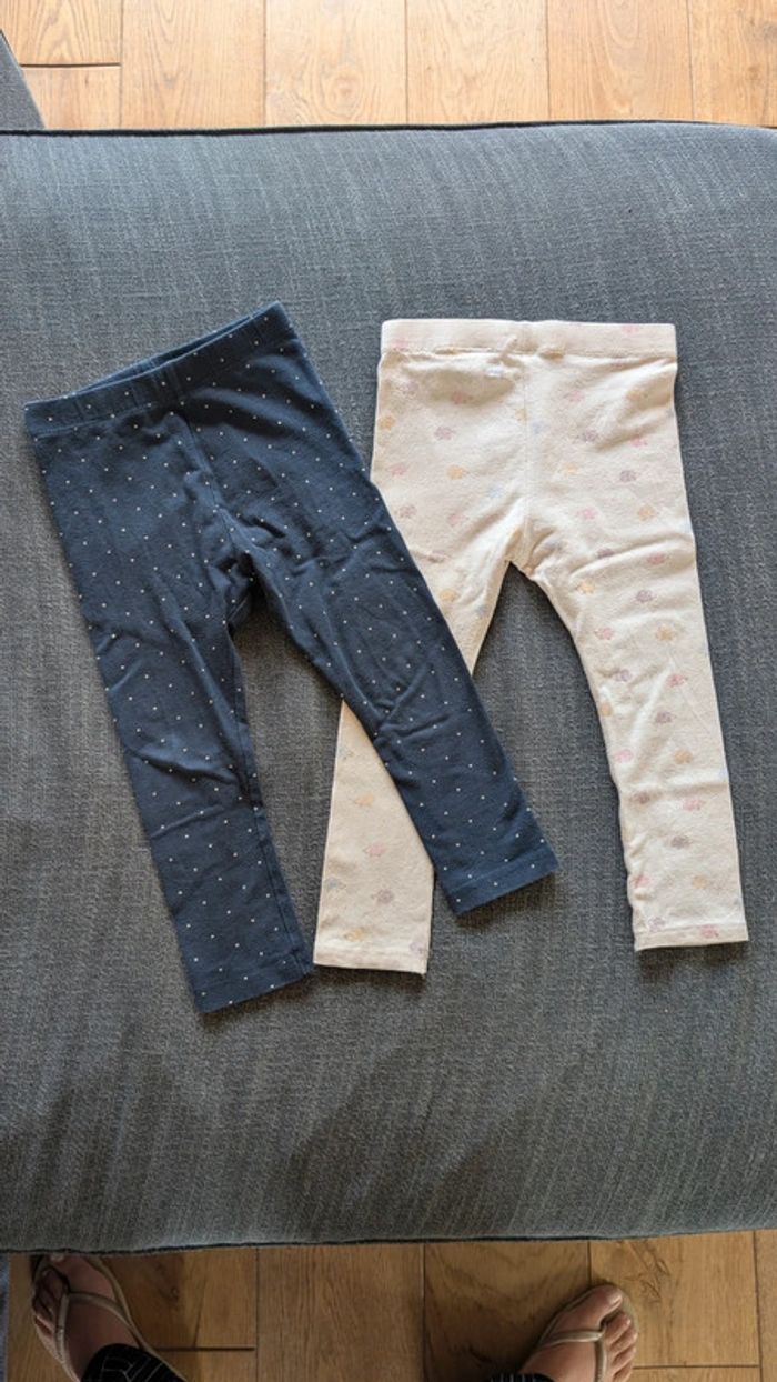 Lot de 2 leggings taille 36 mois