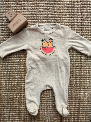 Pyjama velours Kiabi 3mois / 60cm